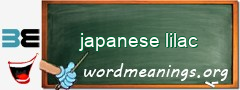 WordMeaning blackboard for japanese lilac